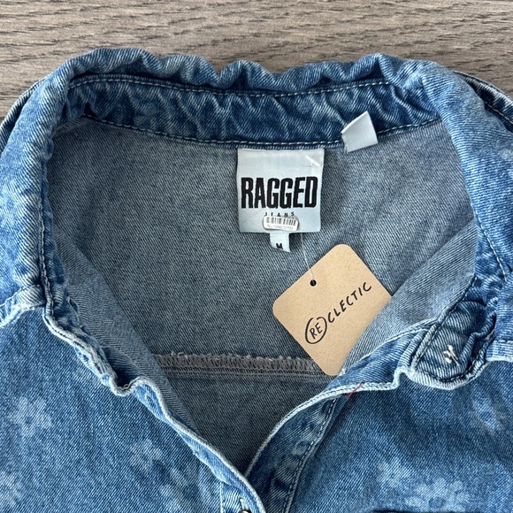 🌼RAGGED PRIEST🌼 Blue Floral Denim Mini Dress, Size M - Picture 6 of 9